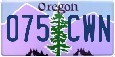 OR license plate 075CWN