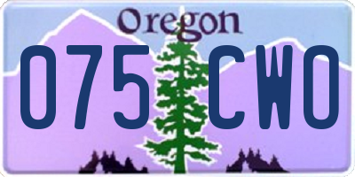 OR license plate 075CWO