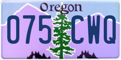 OR license plate 075CWQ