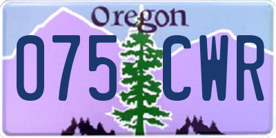OR license plate 075CWR