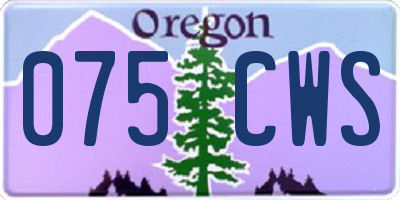 OR license plate 075CWS