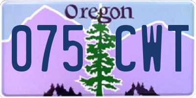 OR license plate 075CWT