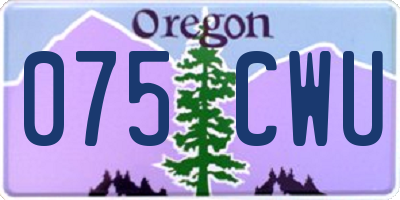 OR license plate 075CWU