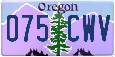 OR license plate 075CWV