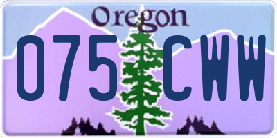 OR license plate 075CWW