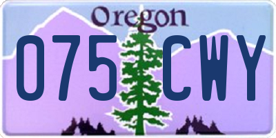 OR license plate 075CWY