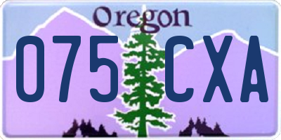 OR license plate 075CXA