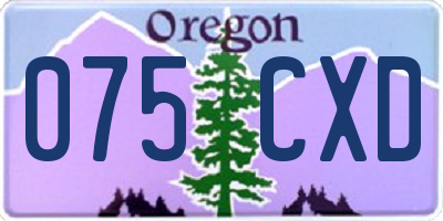 OR license plate 075CXD