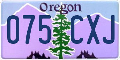 OR license plate 075CXJ