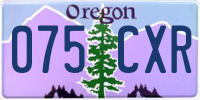 OR license plate 075CXR