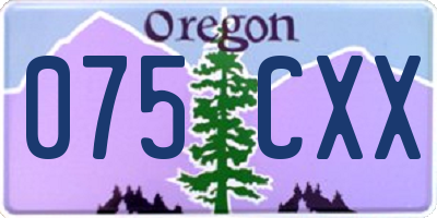 OR license plate 075CXX