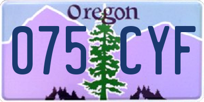 OR license plate 075CYF
