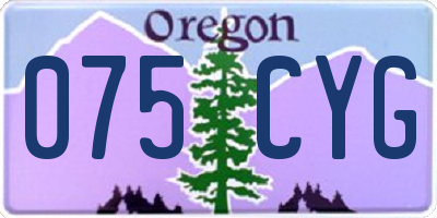 OR license plate 075CYG