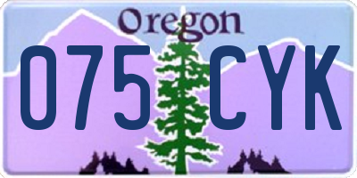 OR license plate 075CYK