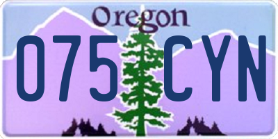 OR license plate 075CYN