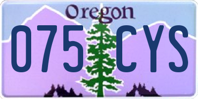 OR license plate 075CYS