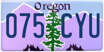 OR license plate 075CYU