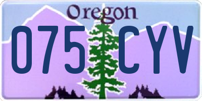OR license plate 075CYV