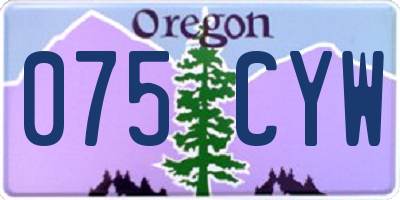 OR license plate 075CYW