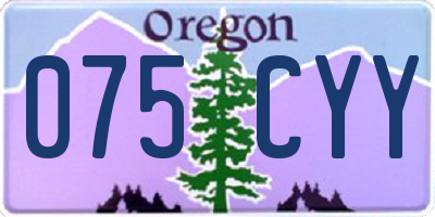 OR license plate 075CYY
