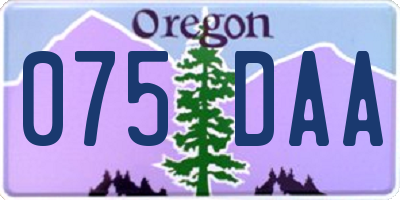 OR license plate 075DAA