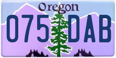 OR license plate 075DAB