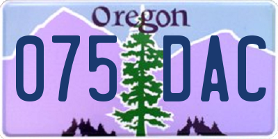 OR license plate 075DAC