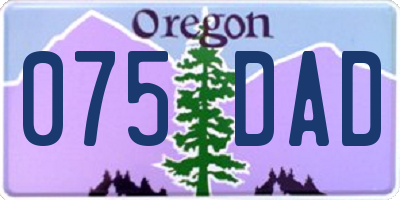 OR license plate 075DAD