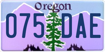OR license plate 075DAE