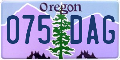 OR license plate 075DAG