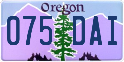 OR license plate 075DAI