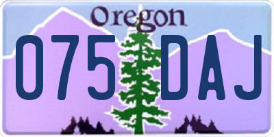 OR license plate 075DAJ