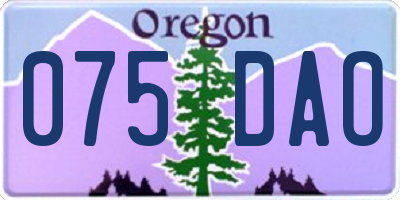 OR license plate 075DAO