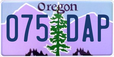 OR license plate 075DAP