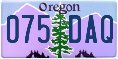 OR license plate 075DAQ