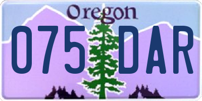 OR license plate 075DAR