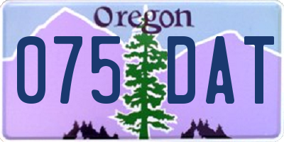 OR license plate 075DAT