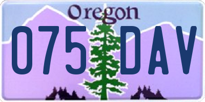 OR license plate 075DAV