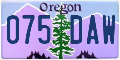 OR license plate 075DAW