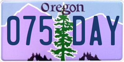 OR license plate 075DAY