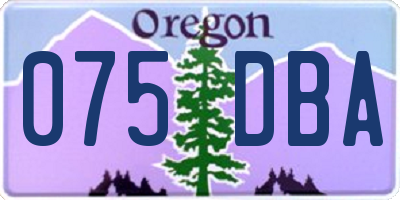 OR license plate 075DBA