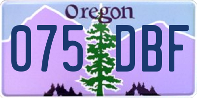 OR license plate 075DBF