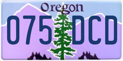 OR license plate 075DCD