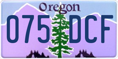 OR license plate 075DCF