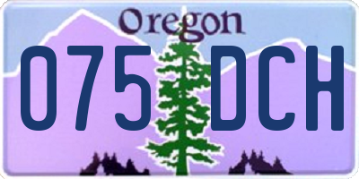OR license plate 075DCH