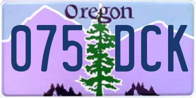 OR license plate 075DCK