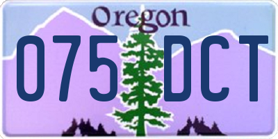 OR license plate 075DCT