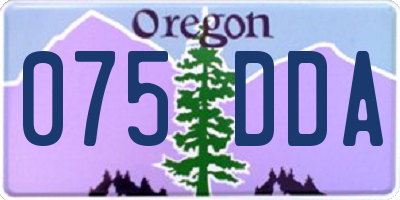 OR license plate 075DDA