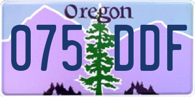 OR license plate 075DDF