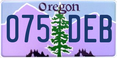 OR license plate 075DEB